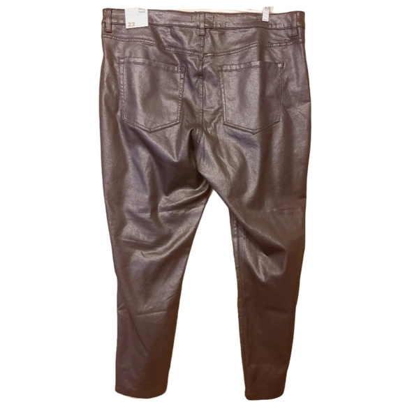 Lane Bryant | Women's Distressed Faux Leather Stretch Skinny Jeans (Size 22R) - Picture 15 of 15